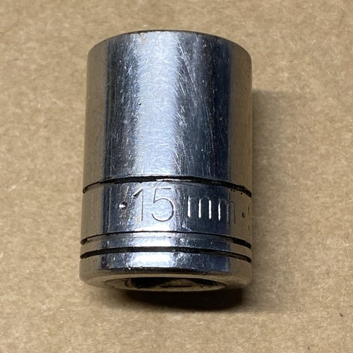 S-K Tools 3/8" Drive Metric 15mm Shallow Socket 6-point 315 - Picture 5 of 5