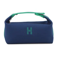 HERMES Brid a Black Size PM Canvas Navy/Green