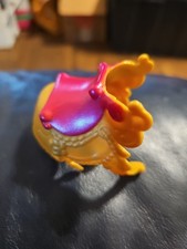 Unbranded Hard Plastic Pink And Gold Toy Saddle- 2 Inches