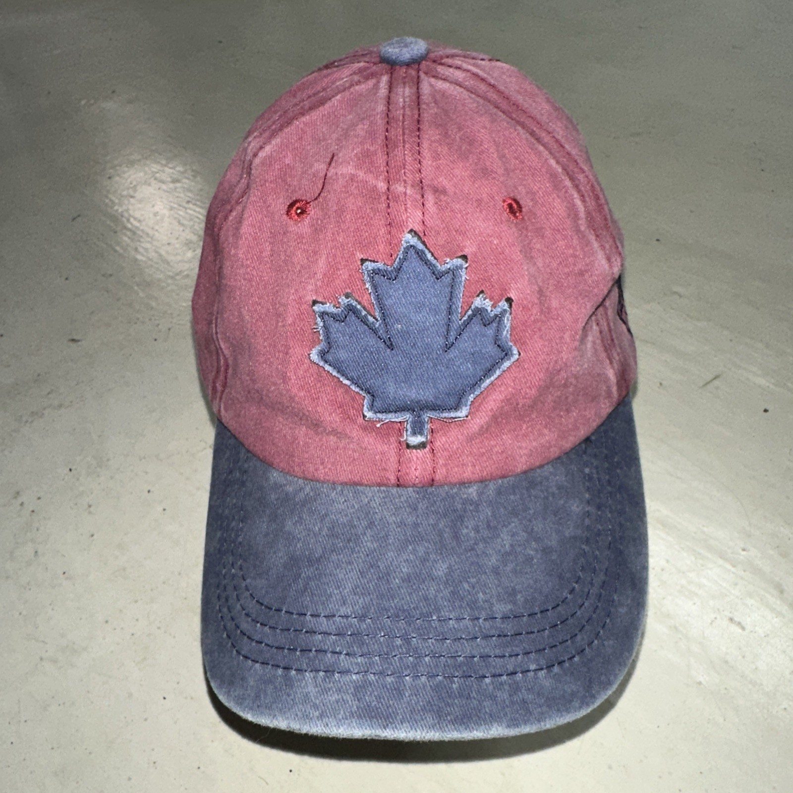 CANADA Maple Leaf Patch Red Blue Slideback Hat Ca… - image 1