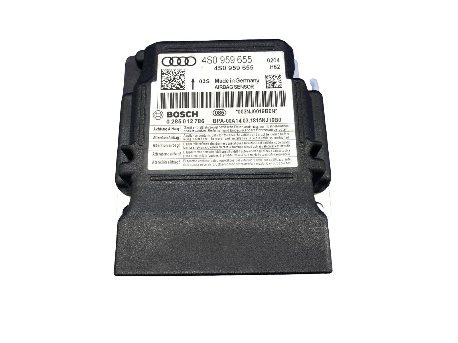 2017-2023 AUDI R8 V10 4S RWS *NEEDS RESET* RESTRAINT BAG MODULE UNIT 4S0959655