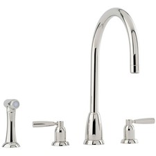 NEW Perrin & Rowe 4891NI Callisto Mixer Tap 3 hole with Rinse NICKEL BR4177