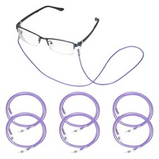 6 Pcs Eyeglasses Chains for Women, Eyeglasses Chain with Lanyard, Light Purple