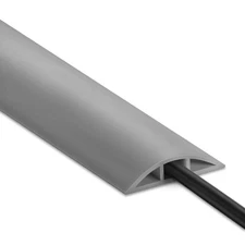 8ft Grey Low-Profile Floor Cord Cover Cable Protector Extension Wire 0.47"x0.24"