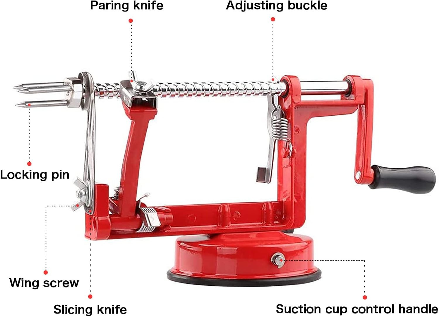 Apple Peeler Corer, Long lasting Chrome Cast Magnesium Alloy Apple Peeler Slicer