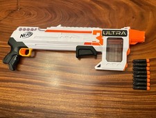Tested Nerf Ultra Three Blaster With 8 Darts Pump-Action Ages 8