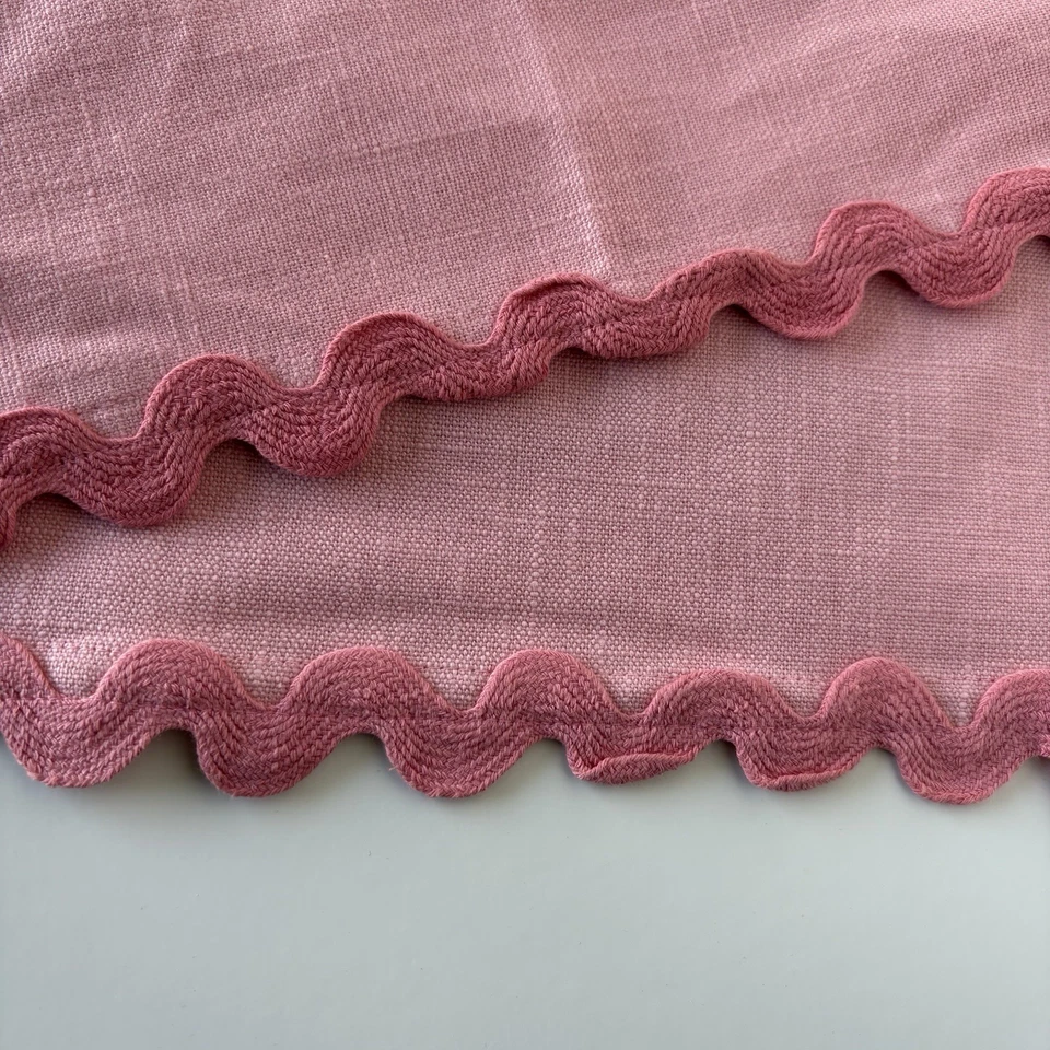 Juego de 5 manteles individuales rosas mezcla de algodón tela borde ondulado ric rac ribete casero Foto 2 de 4