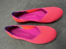 Rothy  s Tropical Pink Round Toe Flats SZ 8 Excellent 