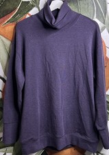 ATHLETA Balance Cinch Turtleneck Sweatshirt Medium Deep Crocus Violet