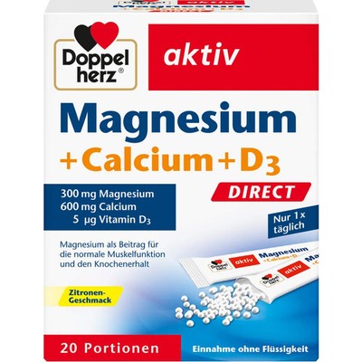 DOPPELHERZ Magnesium+Calcium+D3 DIRECT Pellets 20 St PZN 07014117