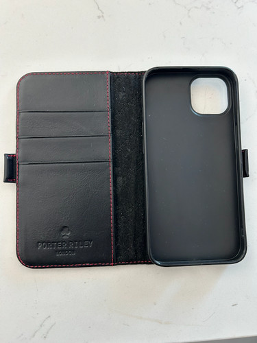 Porter Riley - Black Leather Case for iPhone 14.