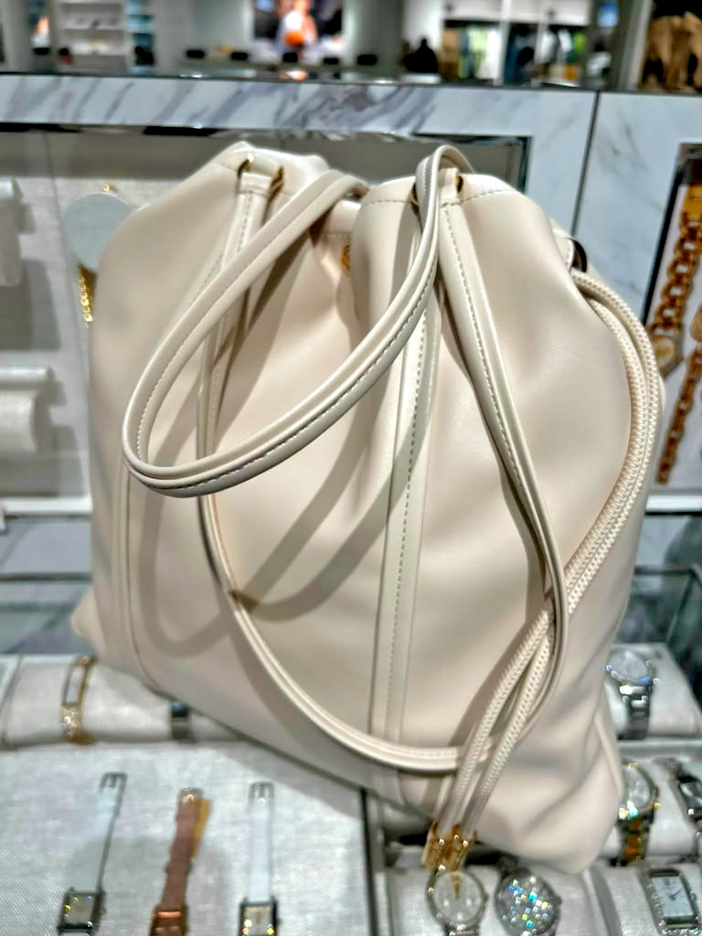 Michael Kors MK Matilda Women Large Fashion Tote Bag Handbag Purse Light Cream