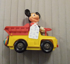 Vintage Mickey Mouse in a Truck Wind Up Toy Japan Wind Up Works