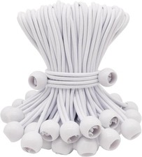 ABINLIN Ball Bungee Cords 6 Inch, 50 Pcs Bungee Cords with Balls, Tarp Tie Downs