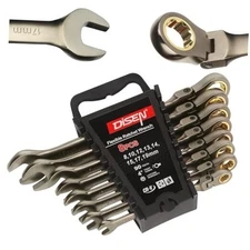  90 Teeth Ratchet Wrenches Set 8 Pieces, Flex Head 8pcs Metric Set Flex Head