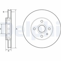 2X Bremsscheibe Delphi BG4647C FüR VW UP Skoda Seat Citigo Load KF1 121 122 BL1
