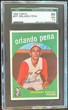 1959 TOPPS #271 ORLANDO PENA  ROOKIE CARD SGC  7.5 NM+. rookie card picture