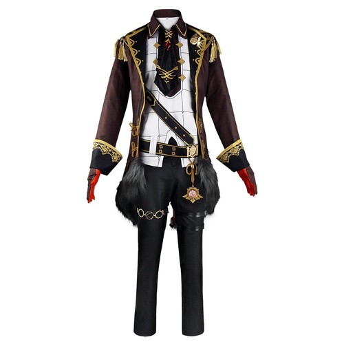 Game Genshin Impact Diluc Cosplay Costume Men's Coat Full Set Uniform Outfits - Picture 11 of 15