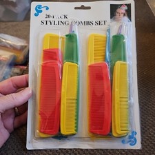 New Vtg 20pc Plastic Comb Set Assorted Hair Styling Hairdressing Salon Barbers