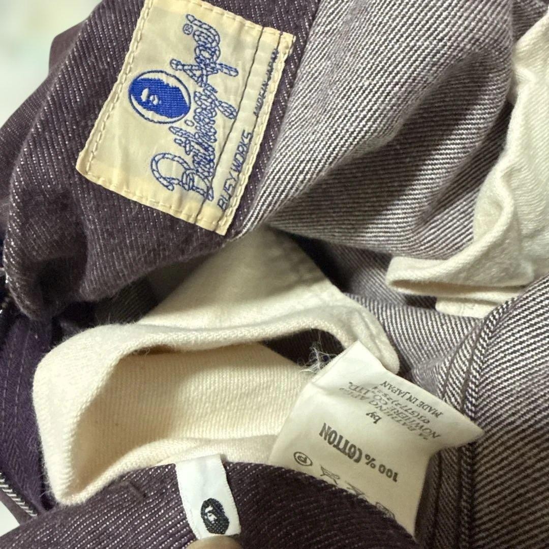 A BATHING APE Denim Pants Jeans Purple Size L BA0226138 thumbnail 9
