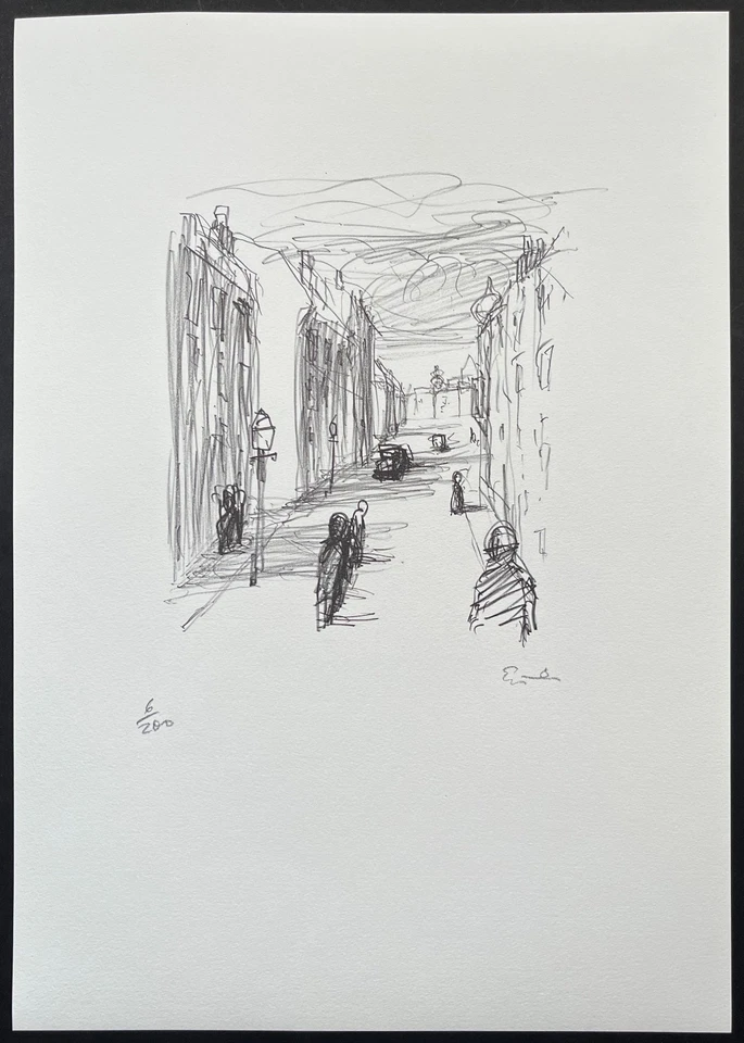 Georg Eisler: Signierte nummerierte Original Lithographie  - Wiener Altstadt - Bild 4 von 4