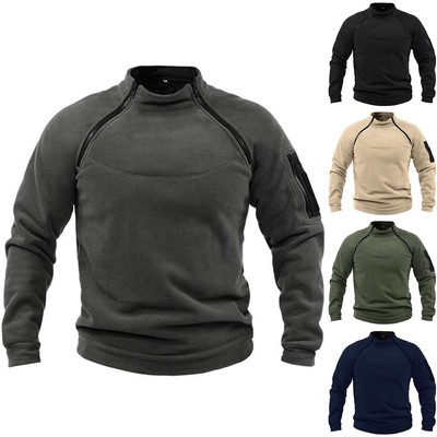 Schlanker Herren Fleecepullover mit langen Ärmeln perfekt für Winterausflüge