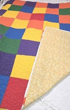 Handmade Patchwork Quilt Throw 60x60 Colorful Geometric Lap Quilt