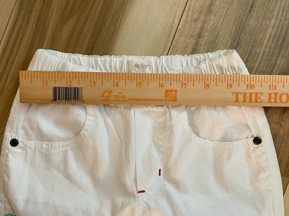 Брюки Me Too (датские) для девочек 2T 2 года 92 евро белые с регулируемой талией замки без застежек - Изображение 4 из 4