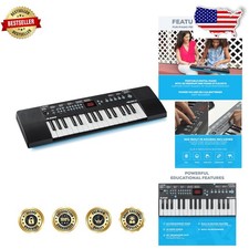 Melody 32 32-Key Digital Piano Black, 300 Voices, USB-MIDI, Interactive Lessons