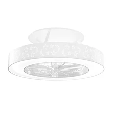 Indoor 23 inch Flush Mount Starry Sky Ceiling Fan w/ LED & Remote Control Home