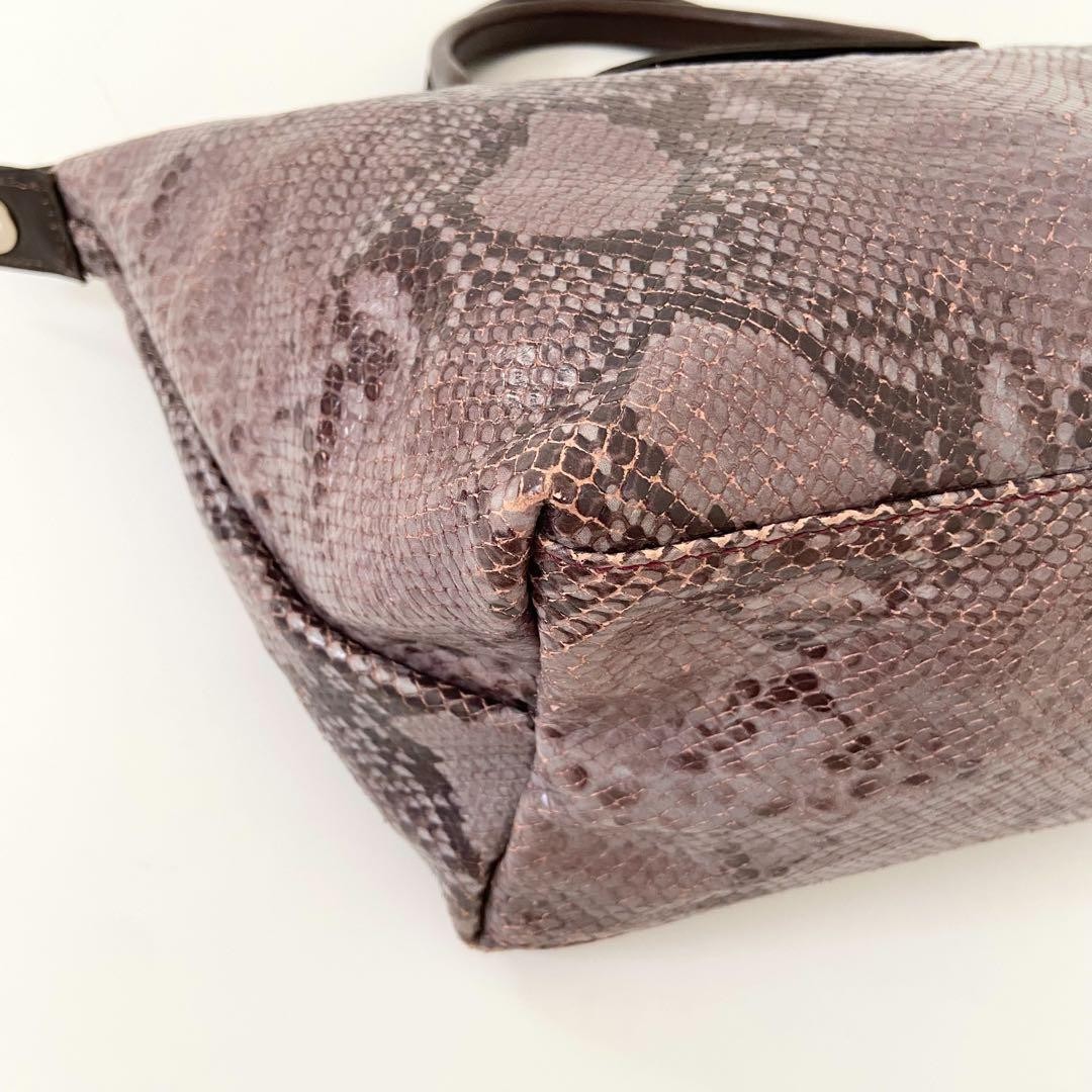 Longchamp Le Pliage Python Pattern Tote Bag Brown… - image 6