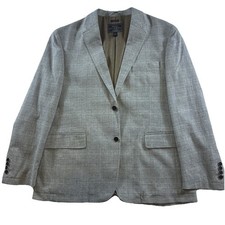 Jos A Bank Reserve Tailor Fit Cotton Tartan Pattern Sport Coat Men  s XL Grey