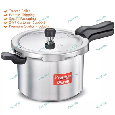 #ad 8Indisch Best Prestige Svachh Pressure Cooker 169.1oz Silver Color Best Gift $65.09