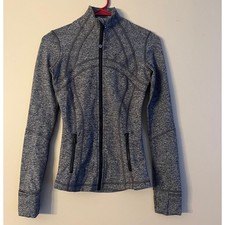 Lululemon Define Jacket Heathered Black Full Zip Thumbholes Size 2