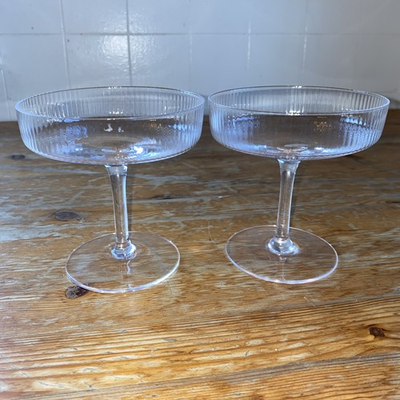 #ad #ad Ferm Living Ripple Champagne Saucer Glasses Coupe Cocktail Glasses Set of 2 $29.99