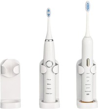 Electronic Toothbrush Holder Wall Mounted for Bathroom,Adhesive White