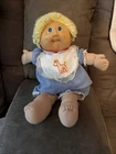 1985 cabbage patch kids doll vintage. Blue Gingham Dress. No Shoes Neo Papers