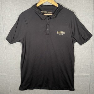 Barbell Polo Shirt Mens L Black Friday Gold Edition Performance Athletic Stretch