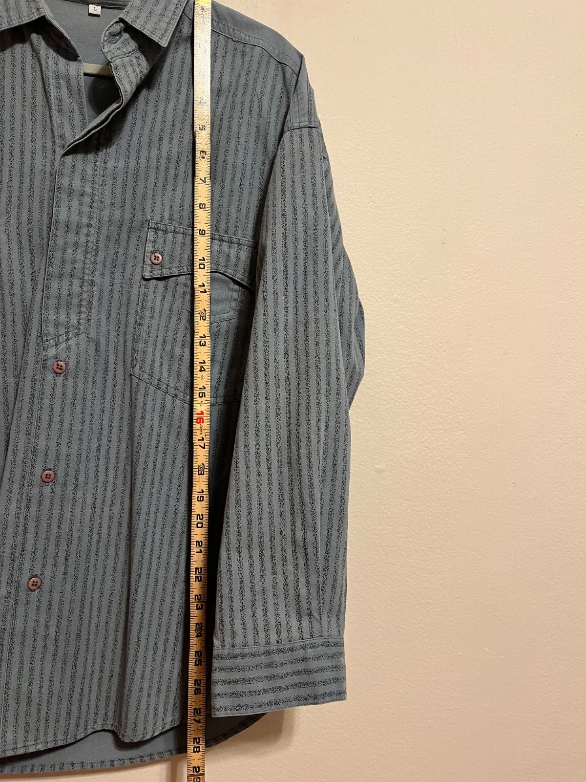 Gitano Blue Button Down Double Chest Pockets Long… - image 4