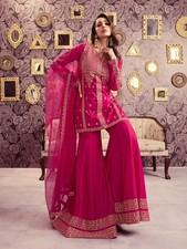 Pink color embroidered 3-Piece Suit Set for Women Stylish Kurta