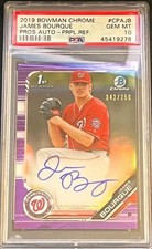 2019 Bowman Chrome - Pros. Auto James Bourque #CPA-JB Purple # 042/250 PSA 10