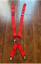 Red Carhartt 2" wide Strap Suspenders with Chrome Clips 52" New