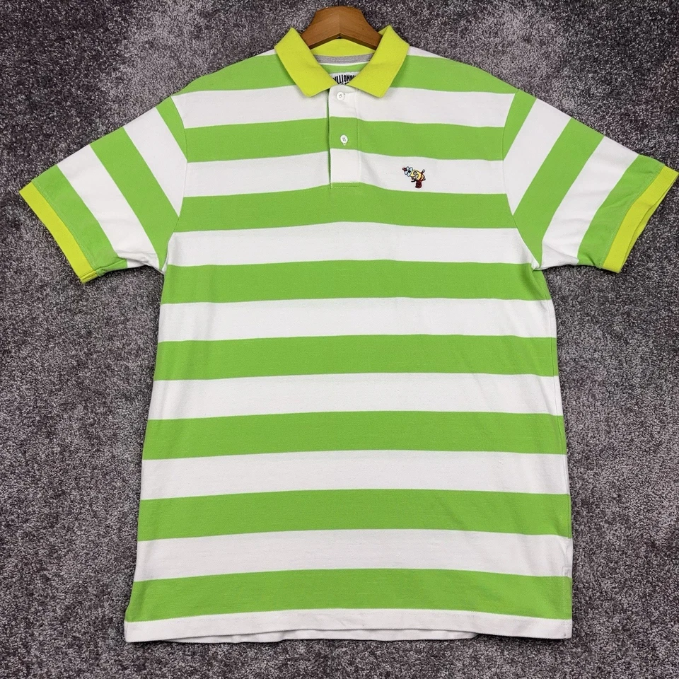 Polo Billionaire Boys Club Para Hombre XL Verde Rayas Raygun Logo Diseñador Foto 2 de 4