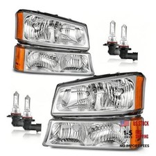 Headlights Assembly OE Replacement Polished Chrome  With High  Low Beam Bulbs