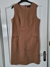Next Camel Brown Tailored shift dress - size 14