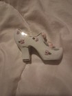 Vintage Miniature Porcelain Ceramic Woman’s Shoe Pink Rose Floral Decor Japan — photo 2