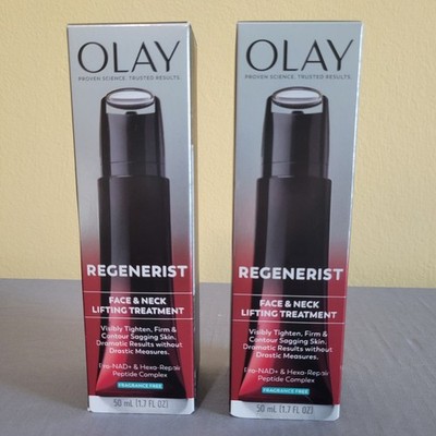 2pk Olay Regenerist Face & Neck Lifting Treatment -Fragrance Free- 1.7 fl.oz