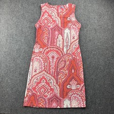 J McLaughlin Dress Womens Medium Paisley Sleeveless Sheath Stretch Summer Casual