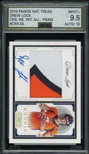 2019 Panini National Treasures Drew Lock #CRS-DL Rookie Patch Auto Prime AGS 10