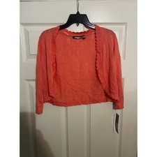 Elementz Petite Coral Open Front Knit Cardigan Sweater PM Made in USA